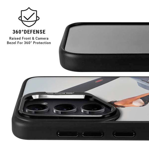 1940s Navy Pin-Up Girl On Corsair Fighter Plane Galaxy S25 Ultra Kickstand Case